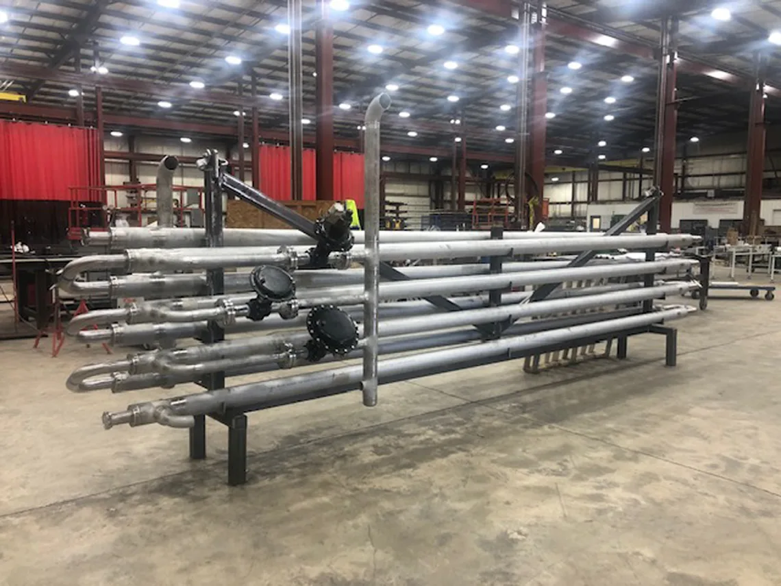 custom pneumatic piping rig
